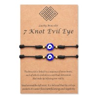 Tarsus Dainty Evil Eye Beaded Bracelets Adjustable String Amulet for Women Girls 