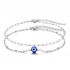 Tarsus Classic Evil Eye Bracelet / Anklets Layered 14K Gold Plated / Stainless Steel Amulet Nazar for Women Girls-2 Tarsus Classic Evil Eye Bracelet / Anklets Layered 14K Gold Plated / Stainless Steel Amulet Nazar for Women Girls-2