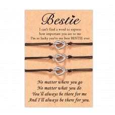 Tarsus 2/3 Pcs Bestie Knot Bracelets Friendship Forever Distance Bracelets Birthday Gifts for Women Girls-Tar-605-bestie-3