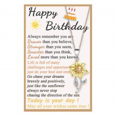Tarsus Sunflower Gifts Happy Birthday Necklace Yr Age Year Old Girl Birthday Gifts Ideas for Women Best Friend Sister Daughter Sunflower Necklace Bday Jewelry Tar-031-Birthday