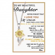 Tarsus Daughter Gifts from Mom, Adjustable Dainty Sunflower Necklace, with Meaningful Poem Card Included-Tar-031-Necklace-Daughter