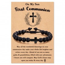 Tarsus First Communion Gifts for Boys, Son 1st First Holy Communion Gifts Catholic Jewelry Cross Bracelet for Boys Tar-360-c-son