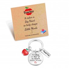 Teacher Gifts for Women Men, Best Teacher Keychain Appreciation Gifts End of Year Retirement Christmas Valentines Jewelry Gifts for Teachers from Student Tar-366-It takes heart