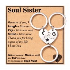 Tarsus Best Friend Gifts, Friendship Keychain Best Friend Gifts for Women Birthday Christmas Funny Gifts for Friends Soul Sister Tar-381-soul sister
