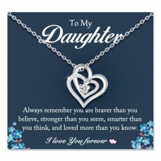 Tarsus Mother Daughter Necklace, Double Heart Necklaces Jewelry Gifts for Mom and Daughter Tar-610-daughter