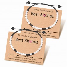 Tarsus Morse Code Friendship Bracelets Best Friend Bracelet for 2 BFF Matching Jewelry Gifts for Women Girls Sisters Tar-619-Bestbitxhes-2pcs