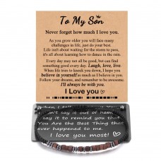 Tarsus To My Son Bracelet from Mom Dad, I Love You Morse Code Handmade Bracelet Gifts for Son Men, Christmas Mothers Day Graduation Birthday Son Gifts from Mom Mother Tar-624-Son