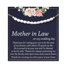 Tarsus Mother in Law Bracelet, Mother of the Groom Gifts from Bride, Pearl Jewelry Wedding Day Gifts for Mother in Law from Daughter in Law Tar-627-mother in law on wedding-Gold
