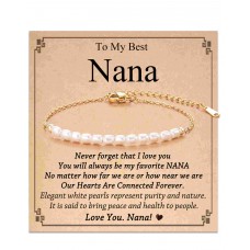 Tarsus Nana Gifts from Granddaughter, Pearl Bracelet Christmas Mothers Day Birthday Gifts Jewelry for Nana Tar-627-Nana-Gold Tarsus Nana Gifts from Granddaughter, Pearl Bracelet Christmas Mothers Day Birthday Gifts Jewelry for Nana Tar-627-Nana-Gold