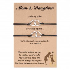Tarsus Mother Daughter Mommy and Me Bracelets Set for 2, Heart Wish Bracelets Jewelry Gifts for Mother Daughter, Mother's Day Gifts for Mom Daughter-Tar-709-Heart 2