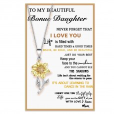 Tarsus Daughter Gifts from Mom, Adjustable Dainty Sunflower Necklace, with Meaningful Poem Card Included-Tar-031-Necklace-Bonus Daughter Tarsus Daughter Gifts from Mom, Adjustable Dainty Sunflower Necklace, with Meaningful Poem Card Included-Tar-031-Necklace-Bonus Daughter