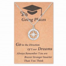Tarsus Graduation Gifts for Her 2021, Compass Necklace for Women Girls, Chain 18+2 inches-S